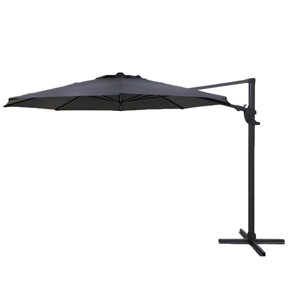 Supremo Provence Deluxe 3.3m Round Outdoor Garden Cantilever Parasol - Grey (91.78.81)